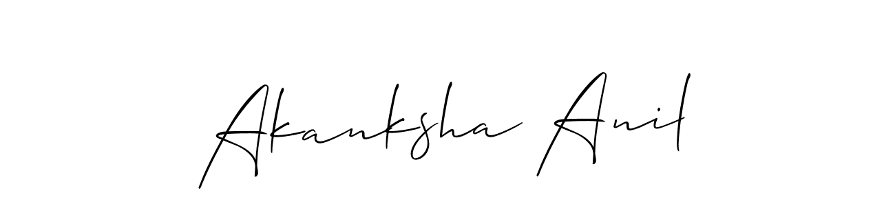 The best way (Allison_Script) to make a short signature is to pick only two or three words in your name. The name Akanksha Anil include a total of six letters. For converting this name. Akanksha Anil signature style 2 images and pictures png