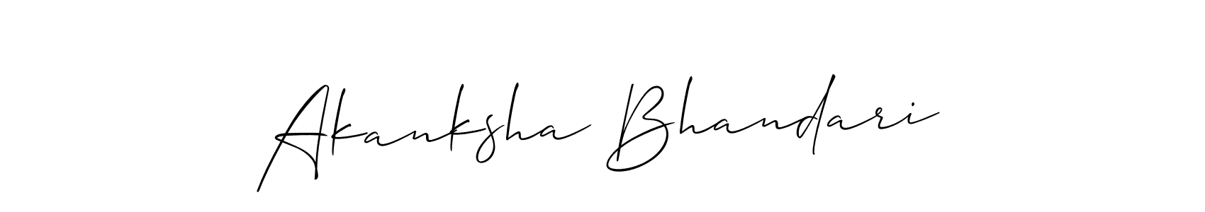 You should practise on your own different ways (Allison_Script) to write your name (Akanksha Bhandari) in signature. don't let someone else do it for you. Akanksha Bhandari signature style 2 images and pictures png