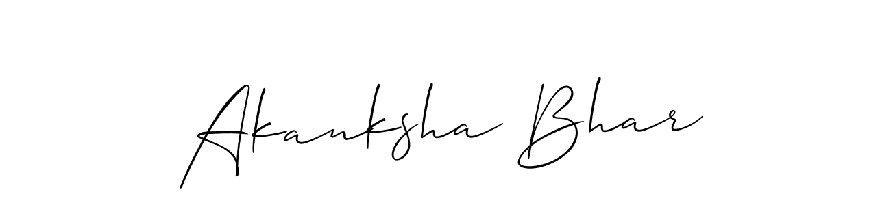 Also we have Akanksha Bhar name is the best signature style. Create professional handwritten signature collection using Allison_Script autograph style. Akanksha Bhar signature style 2 images and pictures png