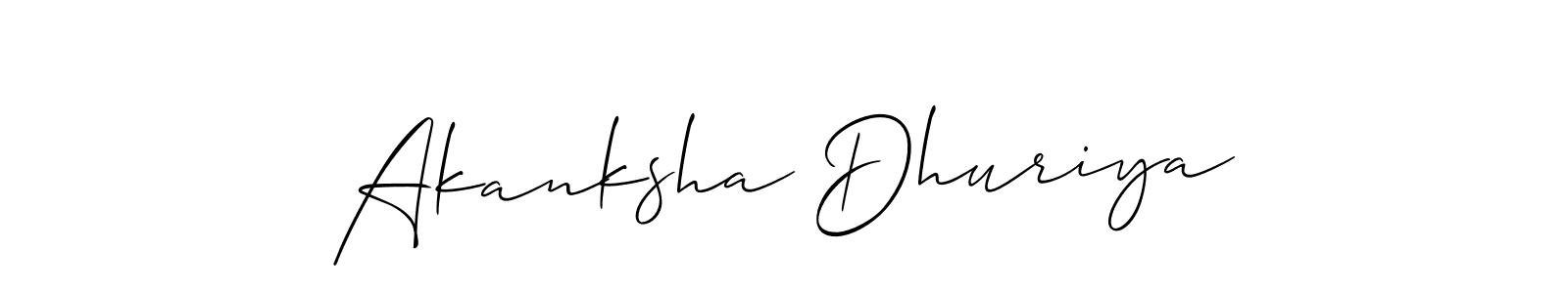 How to Draw Akanksha Dhuriya signature style? Allison_Script is a latest design signature styles for name Akanksha Dhuriya. Akanksha Dhuriya signature style 2 images and pictures png