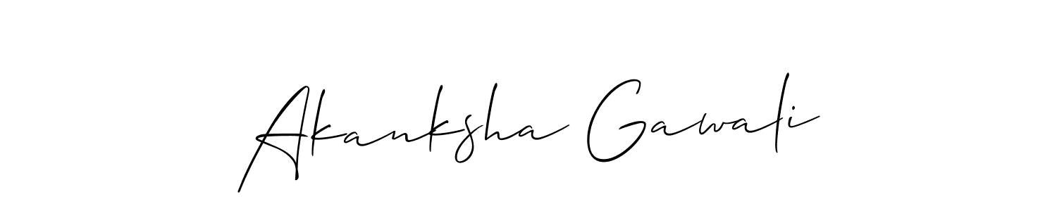Allison_Script is a professional signature style that is perfect for those who want to add a touch of class to their signature. It is also a great choice for those who want to make their signature more unique. Get Akanksha Gawali name to fancy signature for free. Akanksha Gawali signature style 2 images and pictures png