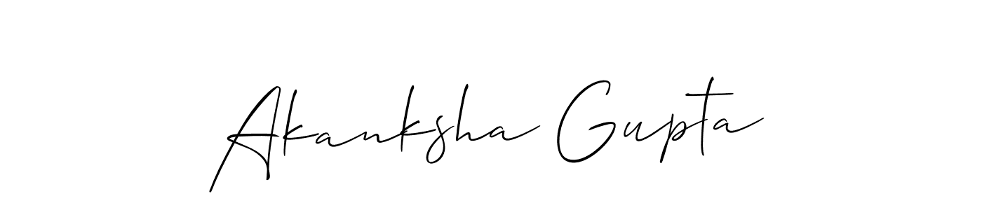 How to make Akanksha Gupta name signature. Use Allison_Script style for creating short signs online. This is the latest handwritten sign. Akanksha Gupta signature style 2 images and pictures png