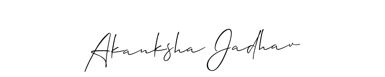 It looks lik you need a new signature style for name Akanksha Jadhav. Design unique handwritten (Allison_Script) signature with our free signature maker in just a few clicks. Akanksha Jadhav signature style 2 images and pictures png