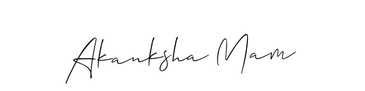How to make Akanksha Mam name signature. Use Allison_Script style for creating short signs online. This is the latest handwritten sign. Akanksha Mam signature style 2 images and pictures png