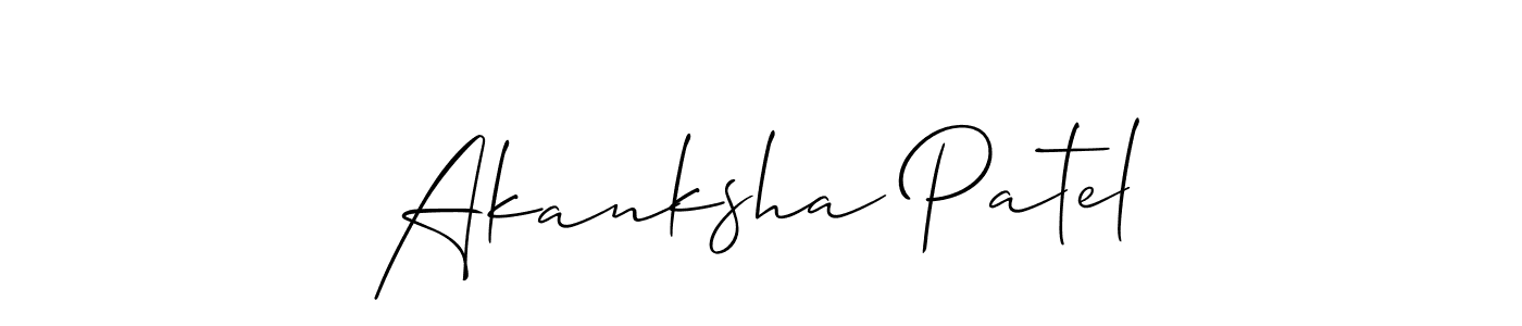 The best way (Allison_Script) to make a short signature is to pick only two or three words in your name. The name Akanksha Patel include a total of six letters. For converting this name. Akanksha Patel signature style 2 images and pictures png