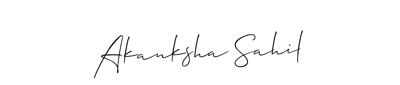 Also we have Akanksha Sahil name is the best signature style. Create professional handwritten signature collection using Allison_Script autograph style. Akanksha Sahil signature style 2 images and pictures png