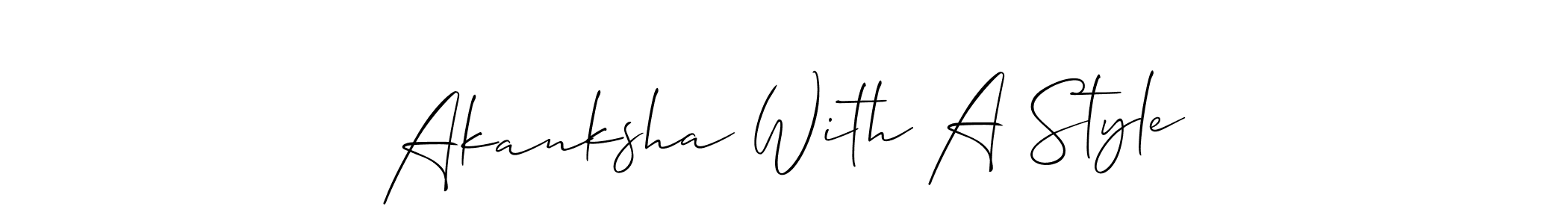 Once you've used our free online signature maker to create your best signature Allison_Script style, it's time to enjoy all of the benefits that Akanksha With A Style name signing documents. Akanksha With A Style signature style 2 images and pictures png