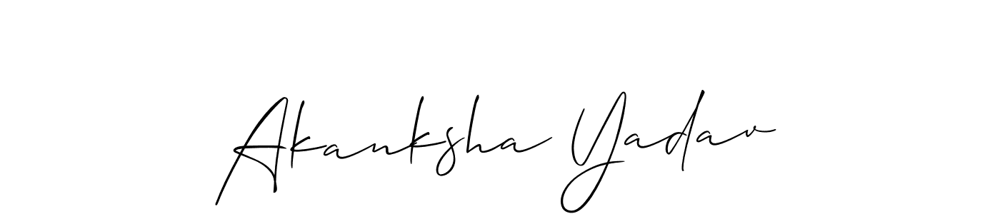 Allison_Script is a professional signature style that is perfect for those who want to add a touch of class to their signature. It is also a great choice for those who want to make their signature more unique. Get Akanksha Yadav name to fancy signature for free. Akanksha Yadav signature style 2 images and pictures png