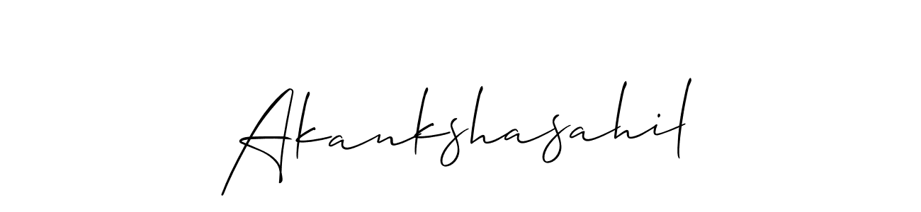 It looks lik you need a new signature style for name Akankshasahil. Design unique handwritten (Allison_Script) signature with our free signature maker in just a few clicks. Akankshasahil signature style 2 images and pictures png