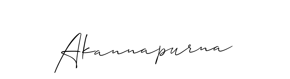 Use a signature maker to create a handwritten signature online. With this signature software, you can design (Allison_Script) your own signature for name Akannapurna. Akannapurna signature style 2 images and pictures png
