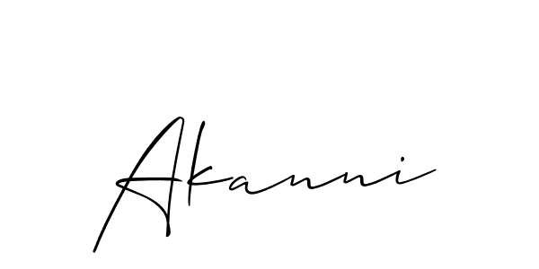 Allison_Script is a professional signature style that is perfect for those who want to add a touch of class to their signature. It is also a great choice for those who want to make their signature more unique. Get Akanni name to fancy signature for free. Akanni signature style 2 images and pictures png