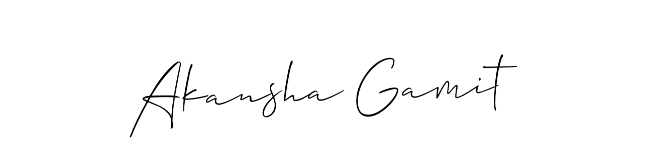 Also You can easily find your signature by using the search form. We will create Akansha Gamit name handwritten signature images for you free of cost using Allison_Script sign style. Akansha Gamit signature style 2 images and pictures png