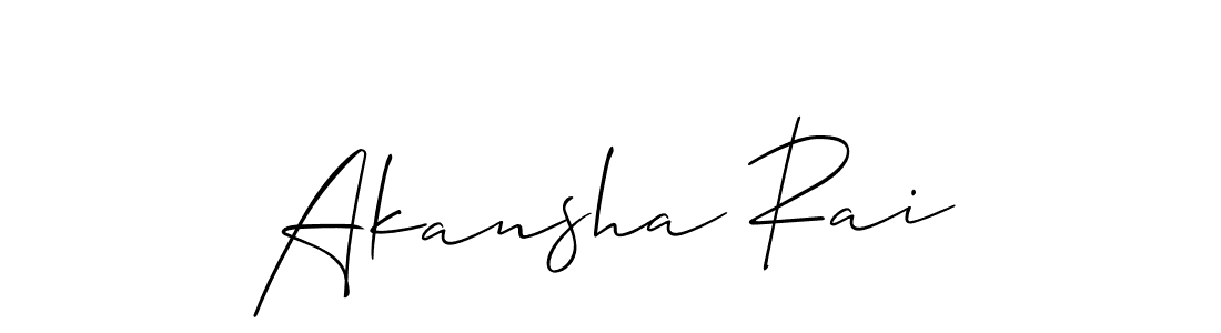 Create a beautiful signature design for name Akansha Rai. With this signature (Allison_Script) fonts, you can make a handwritten signature for free. Akansha Rai signature style 2 images and pictures png