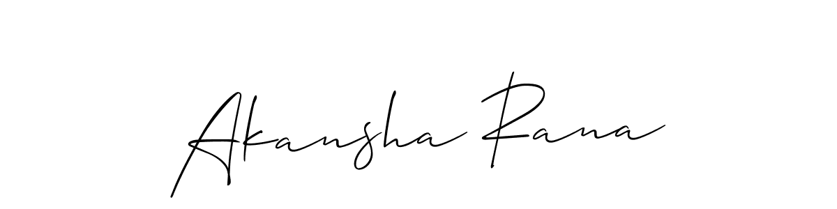 You should practise on your own different ways (Allison_Script) to write your name (Akansha Rana) in signature. don't let someone else do it for you. Akansha Rana signature style 2 images and pictures png