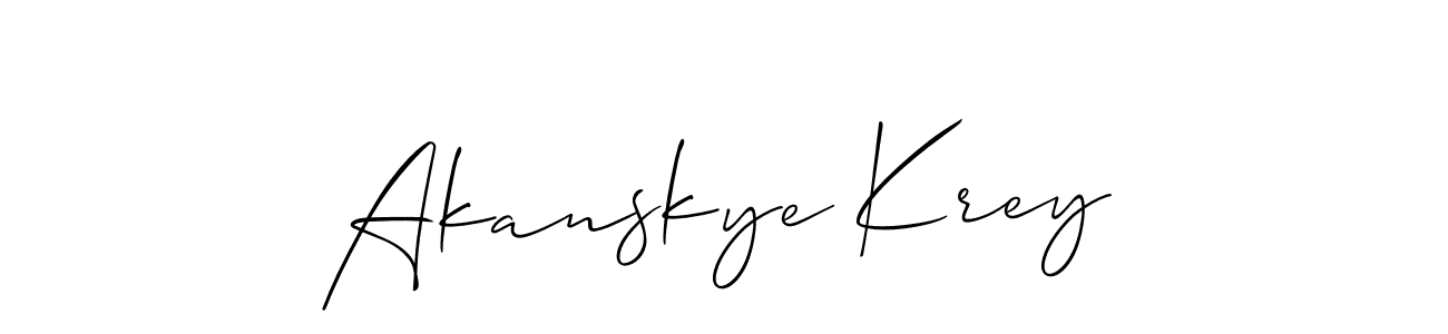 Akanskye Krey stylish signature style. Best Handwritten Sign (Allison_Script) for my name. Handwritten Signature Collection Ideas for my name Akanskye Krey. Akanskye Krey signature style 2 images and pictures png