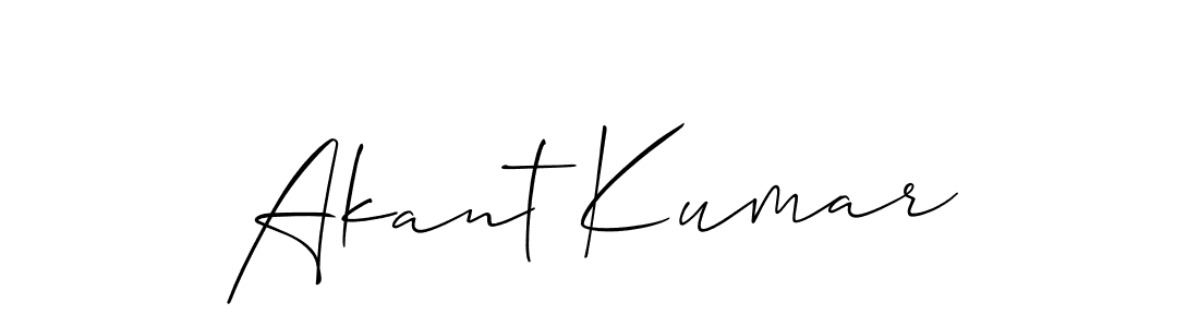 Design your own signature with our free online signature maker. With this signature software, you can create a handwritten (Allison_Script) signature for name Akant Kumar. Akant Kumar signature style 2 images and pictures png