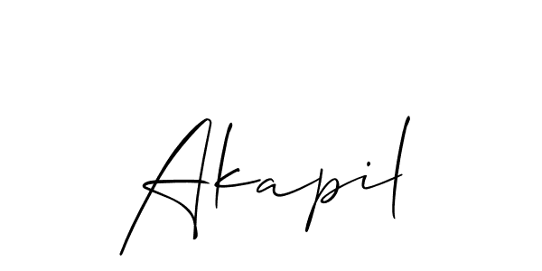How to make Akapil signature? Allison_Script is a professional autograph style. Create handwritten signature for Akapil name. Akapil signature style 2 images and pictures png