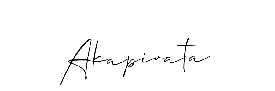 Use a signature maker to create a handwritten signature online. With this signature software, you can design (Allison_Script) your own signature for name Akapivata. Akapivata signature style 2 images and pictures png