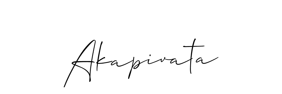 Use a signature maker to create a handwritten signature online. With this signature software, you can design (Allison_Script) your own signature for name Akapivata. Akapivata signature style 2 images and pictures png