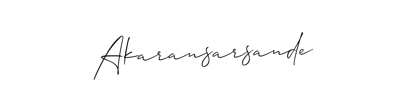 Once you've used our free online signature maker to create your best signature Allison_Script style, it's time to enjoy all of the benefits that Akaransarsande name signing documents. Akaransarsande signature style 2 images and pictures png