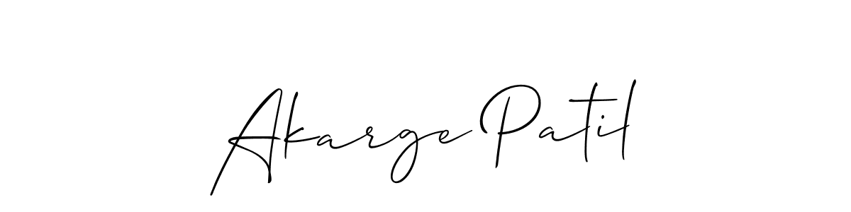 The best way (Allison_Script) to make a short signature is to pick only two or three words in your name. The name Akarge Patil include a total of six letters. For converting this name. Akarge Patil signature style 2 images and pictures png