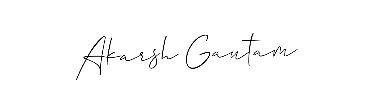 How to make Akarsh Gautam signature? Allison_Script is a professional autograph style. Create handwritten signature for Akarsh Gautam name. Akarsh Gautam signature style 2 images and pictures png