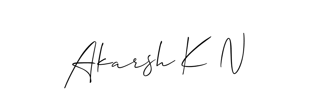 Akarsh K N stylish signature style. Best Handwritten Sign (Allison_Script) for my name. Handwritten Signature Collection Ideas for my name Akarsh K N. Akarsh K N signature style 2 images and pictures png