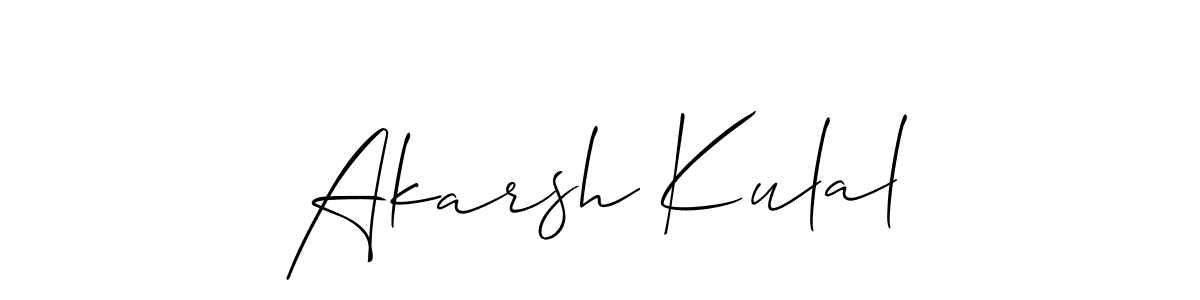 The best way (Allison_Script) to make a short signature is to pick only two or three words in your name. The name Akarsh Kulal include a total of six letters. For converting this name. Akarsh Kulal signature style 2 images and pictures png