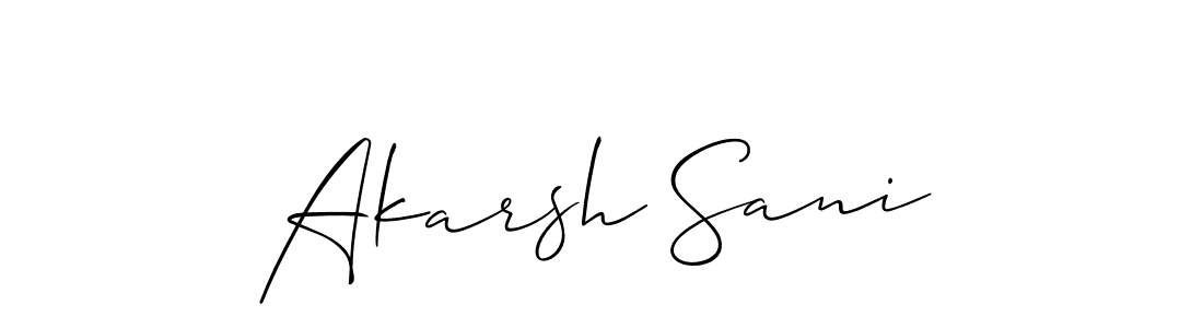 Make a beautiful signature design for name Akarsh Sani. With this signature (Allison_Script) style, you can create a handwritten signature for free. Akarsh Sani signature style 2 images and pictures png