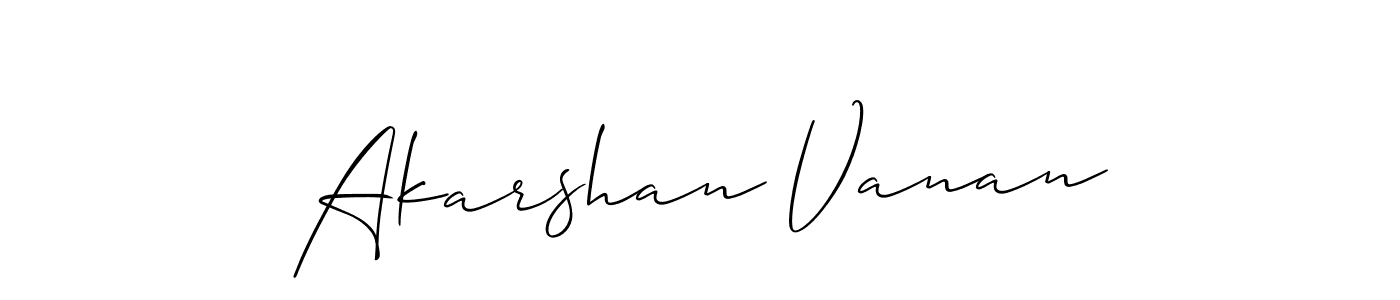 if you are searching for the best signature style for your name Akarshan Vanan. so please give up your signature search. here we have designed multiple signature styles  using Allison_Script. Akarshan Vanan signature style 2 images and pictures png