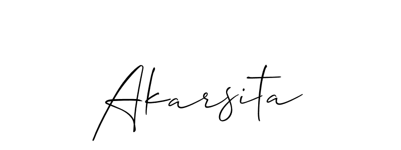 Design your own signature with our free online signature maker. With this signature software, you can create a handwritten (Allison_Script) signature for name Akarsita. Akarsita signature style 2 images and pictures png