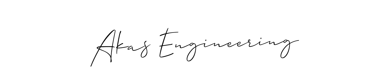 Also we have Akas Engineering name is the best signature style. Create professional handwritten signature collection using Allison_Script autograph style. Akas Engineering signature style 2 images and pictures png