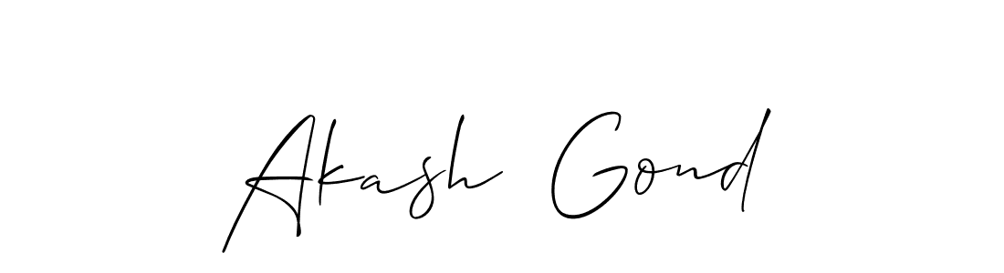 Make a beautiful signature design for name Akash  Gond. With this signature (Allison_Script) style, you can create a handwritten signature for free. Akash  Gond signature style 2 images and pictures png