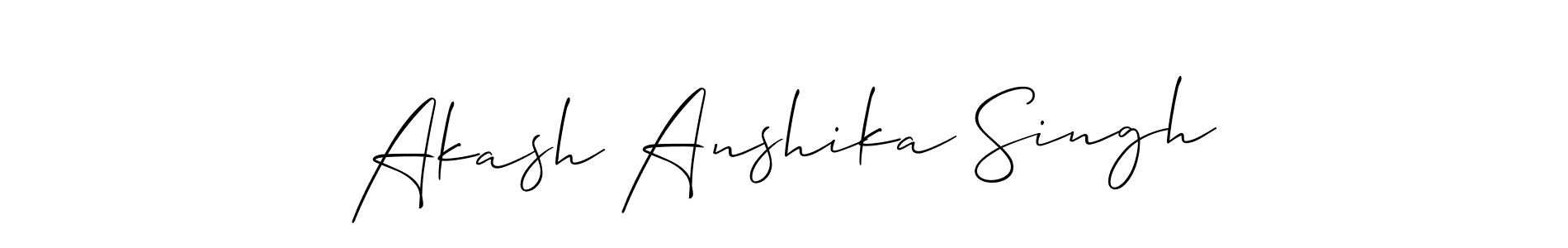 How to make Akash Anshika Singh name signature. Use Allison_Script style for creating short signs online. This is the latest handwritten sign. Akash Anshika Singh signature style 2 images and pictures png