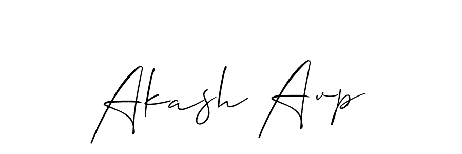 Make a beautiful signature design for name Akash Avp. With this signature (Allison_Script) style, you can create a handwritten signature for free. Akash Avp signature style 2 images and pictures png