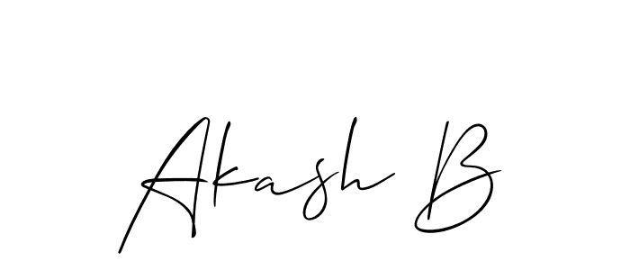 Also we have Akash B name is the best signature style. Create professional handwritten signature collection using Allison_Script autograph style. Akash B signature style 2 images and pictures png