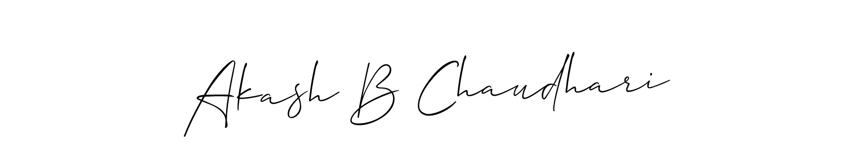 Make a beautiful signature design for name Akash B Chaudhari. With this signature (Allison_Script) style, you can create a handwritten signature for free. Akash B Chaudhari signature style 2 images and pictures png