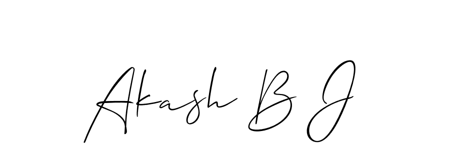 Design your own signature with our free online signature maker. With this signature software, you can create a handwritten (Allison_Script) signature for name Akash B J. Akash B J signature style 2 images and pictures png