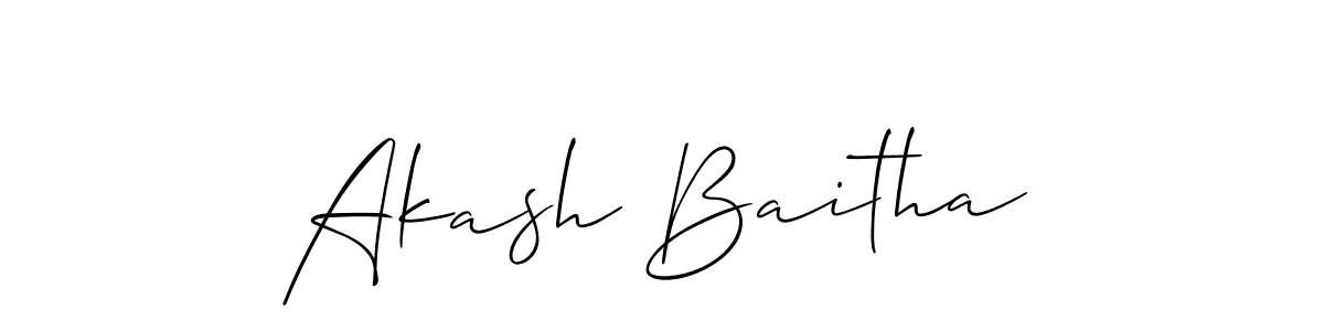 How to make Akash Baitha signature? Allison_Script is a professional autograph style. Create handwritten signature for Akash Baitha name. Akash Baitha signature style 2 images and pictures png