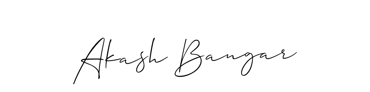 How to make Akash Bangar name signature. Use Allison_Script style for creating short signs online. This is the latest handwritten sign. Akash Bangar signature style 2 images and pictures png