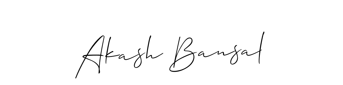 How to make Akash Bansal name signature. Use Allison_Script style for creating short signs online. This is the latest handwritten sign. Akash Bansal signature style 2 images and pictures png