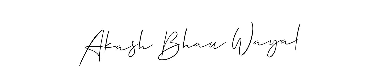 It looks lik you need a new signature style for name Akash Bhau Wayal. Design unique handwritten (Allison_Script) signature with our free signature maker in just a few clicks. Akash Bhau Wayal signature style 2 images and pictures png