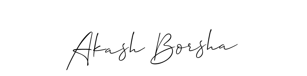 It looks lik you need a new signature style for name Akash Borsha. Design unique handwritten (Allison_Script) signature with our free signature maker in just a few clicks. Akash Borsha signature style 2 images and pictures png