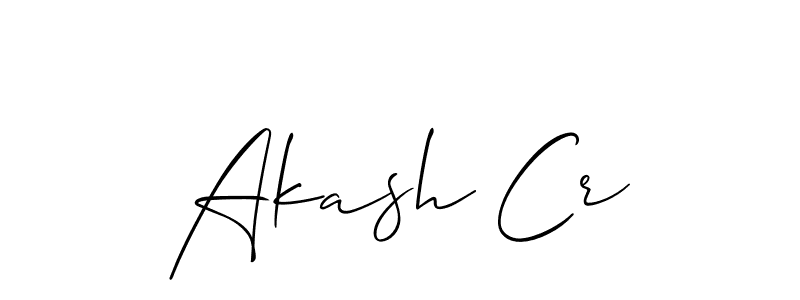 How to make Akash Cr name signature. Use Allison_Script style for creating short signs online. This is the latest handwritten sign. Akash Cr signature style 2 images and pictures png