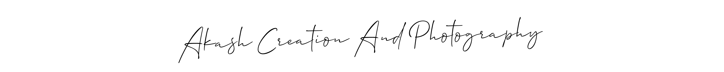 Create a beautiful signature design for name Akash Creation And Photography. With this signature (Allison_Script) fonts, you can make a handwritten signature for free. Akash Creation And Photography signature style 2 images and pictures png
