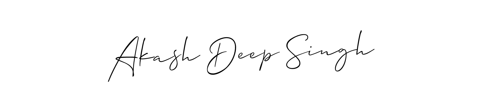 The best way (Allison_Script) to make a short signature is to pick only two or three words in your name. The name Akash Deep Singh include a total of six letters. For converting this name. Akash Deep Singh signature style 2 images and pictures png