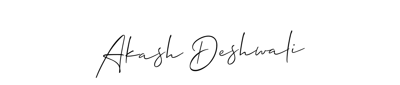 Create a beautiful signature design for name Akash Deshwali. With this signature (Allison_Script) fonts, you can make a handwritten signature for free. Akash Deshwali signature style 2 images and pictures png