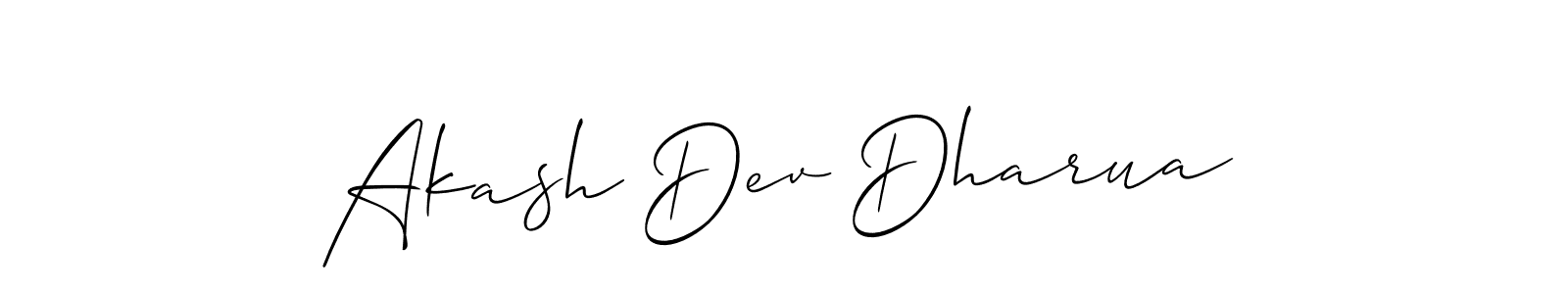 Design your own signature with our free online signature maker. With this signature software, you can create a handwritten (Allison_Script) signature for name Akash Dev Dharua. Akash Dev Dharua signature style 2 images and pictures png