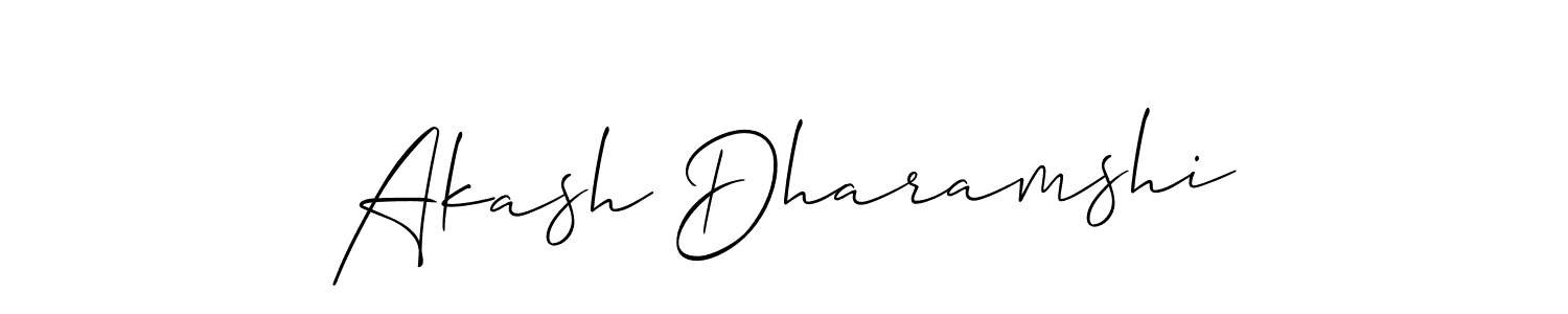 The best way (Allison_Script) to make a short signature is to pick only two or three words in your name. The name Akash Dharamshi include a total of six letters. For converting this name. Akash Dharamshi signature style 2 images and pictures png
