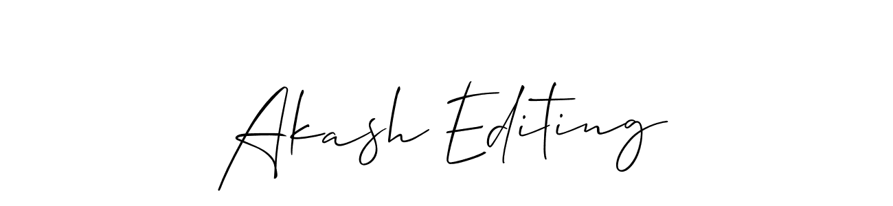 Create a beautiful signature design for name Akash Editing. With this signature (Allison_Script) fonts, you can make a handwritten signature for free. Akash Editing signature style 2 images and pictures png